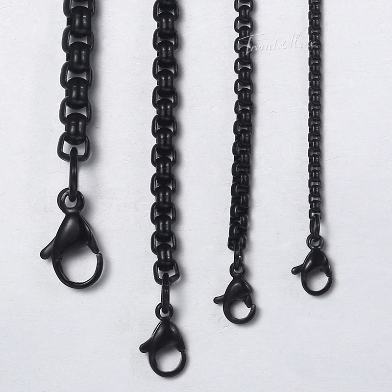 Black Stainless Steel Necklaces bracelet by Unique Leather Bracelets