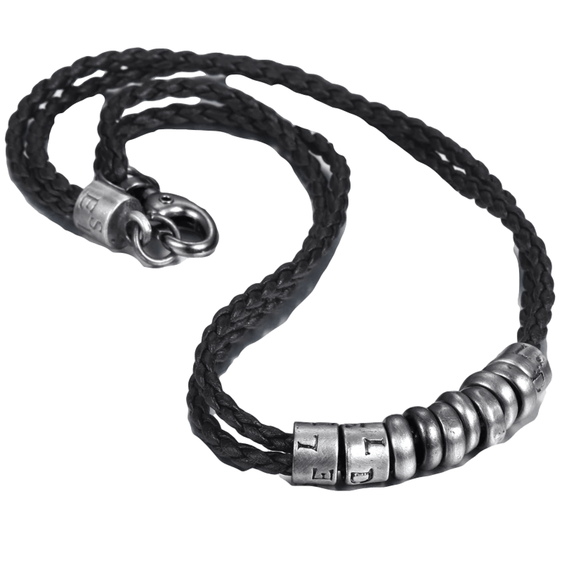 Black Leather Rustic Rope Choker Necklace Necklaces Unique Leather Bracelets Silver  