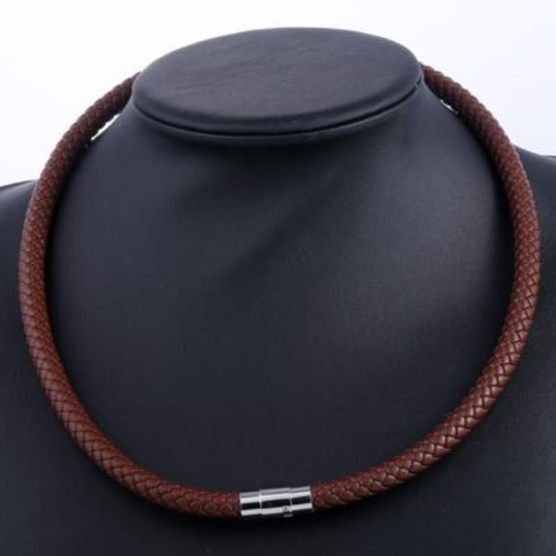 Mens Classic Leather Choker Necklace bracelet by Unique Leather Bracelets