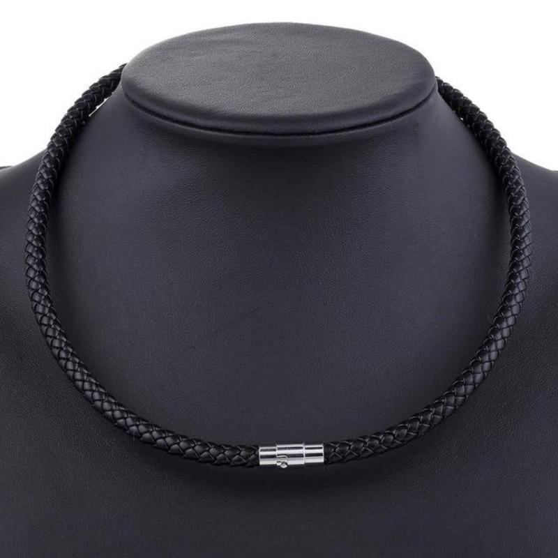 Mens Classic Leather Choker Necklace bracelet by Unique Leather Bracelets