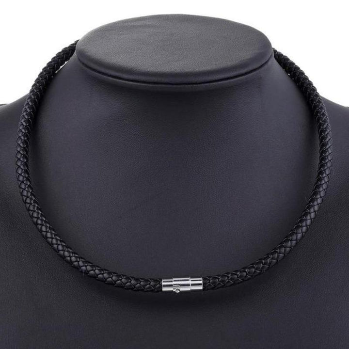 Mens Classic Leather Choker Necklace bracelet by Unique Leather Bracelets
