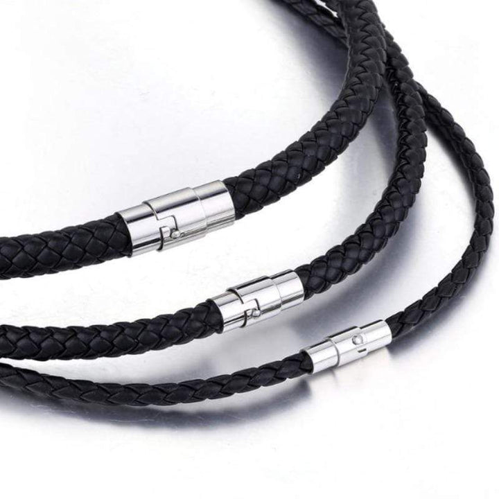 Mens Classic Leather Choker Necklace bracelet by Unique Leather Bracelets