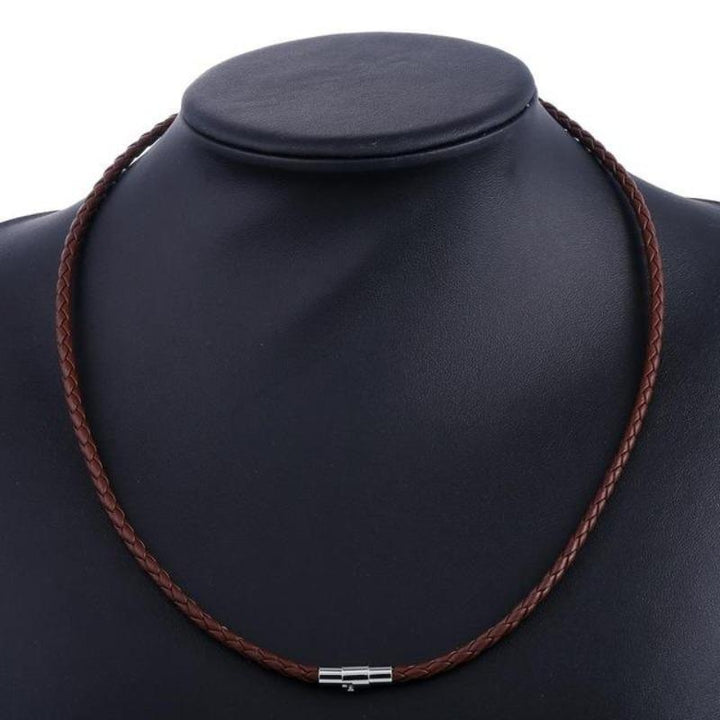 Mens Classic Leather Choker Necklace bracelet by Unique Leather Bracelets