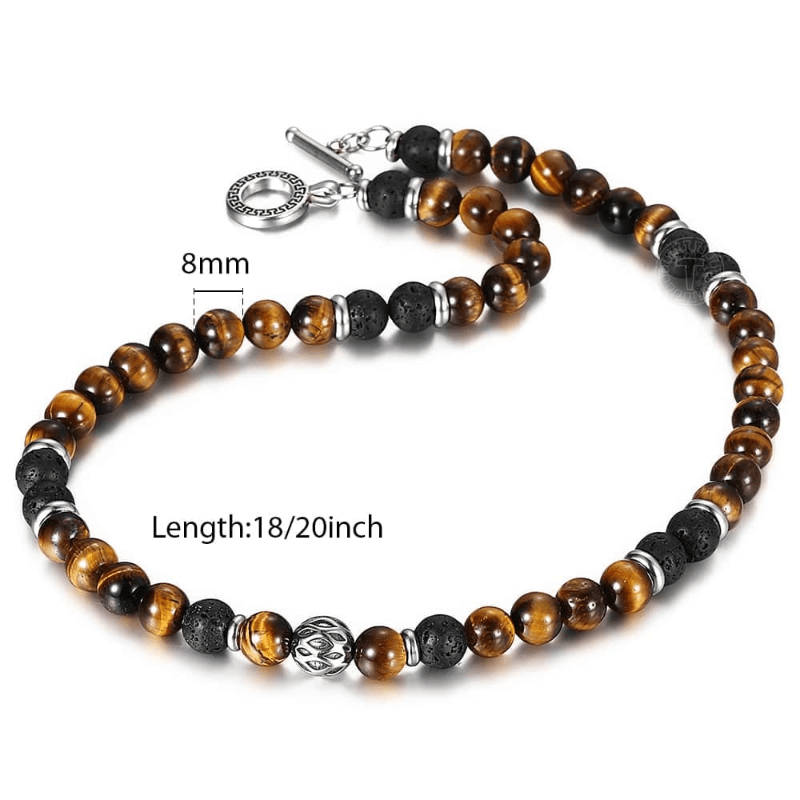 Mens Tigers Eye Beaded Necklace bracelet by Unique Leather Bracelets