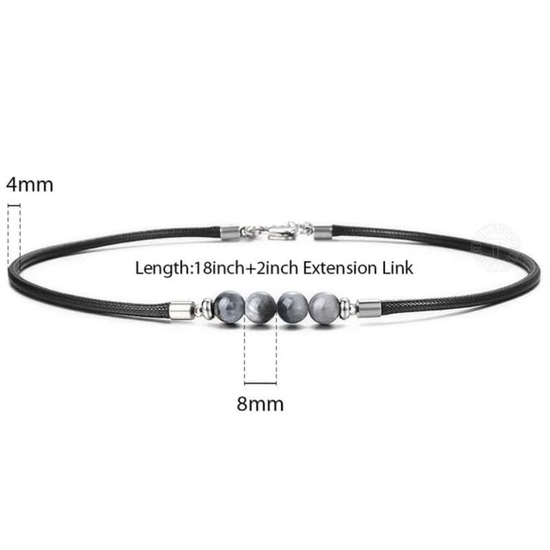 Mens Tigers Eye Leather Cord Choker Necklaces bracelet by Unique Leather Bracelets