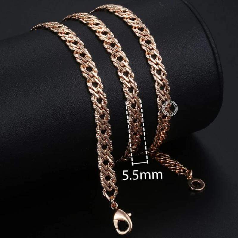 Womens Rose Gold Braided Link Necklace bracelet by Unique Leather Bracelets