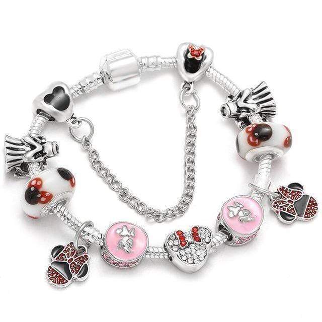 Kids Charm Bracelet Charm Unique Leather Bracelets Silver/A13 16cm 