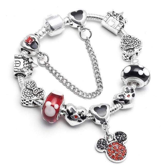 Kids Charm Bracelet Charm Unique Leather Bracelets Silver/A3 16cm 