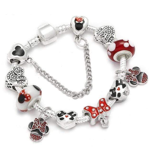 Kids Charm Bracelet Charm Unique Leather Bracelets Silver/A5 16cm 