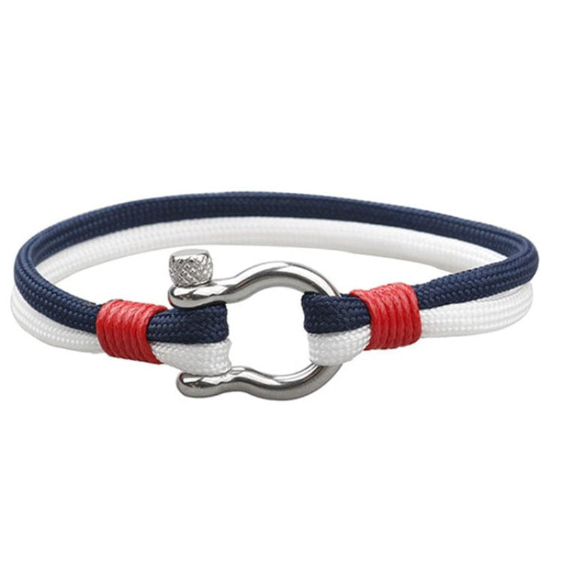 Colorful Anchor Hook Rope Sailing Bracelet bracelet by Unique Leather Bracelets