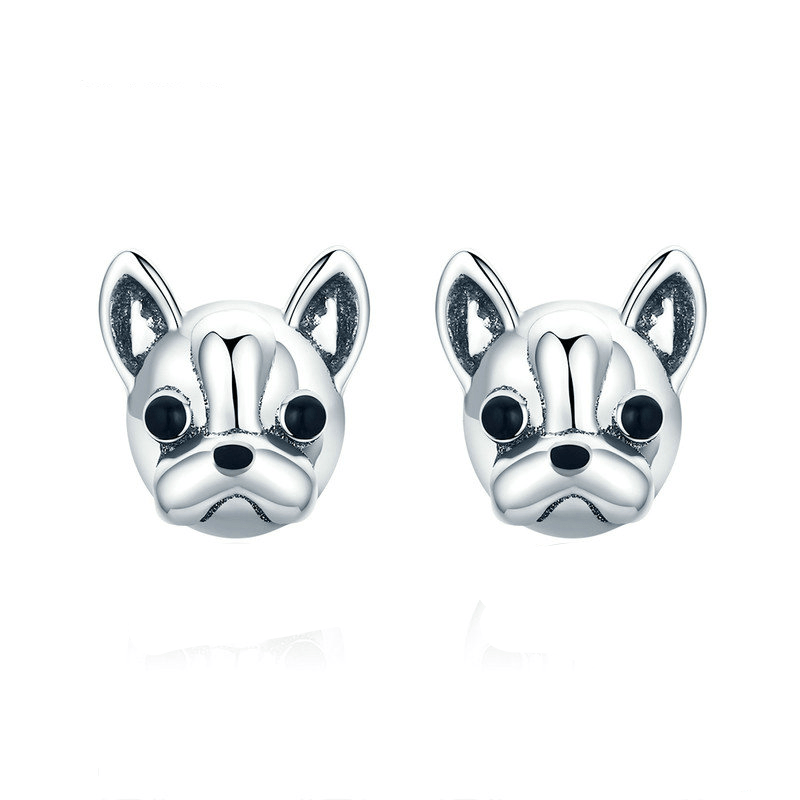 Classic French Bulldog Stud Earrings bracelet by Unique Leather Bracelets
