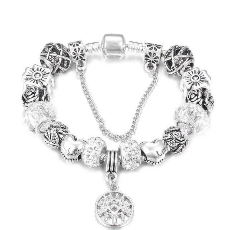 Tree for Life Bracelet Charm Unique Leather Bracelets 18cm Charcoal 